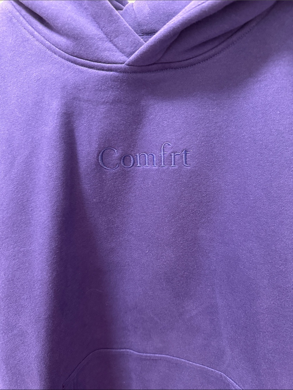 Indigo 'Comfort' Embroidered Hoodie - Picture 3 of 4